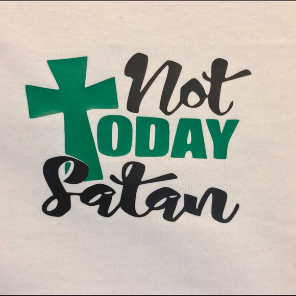 Not Today Satan Raglan Shirt - Picture 2 of 2